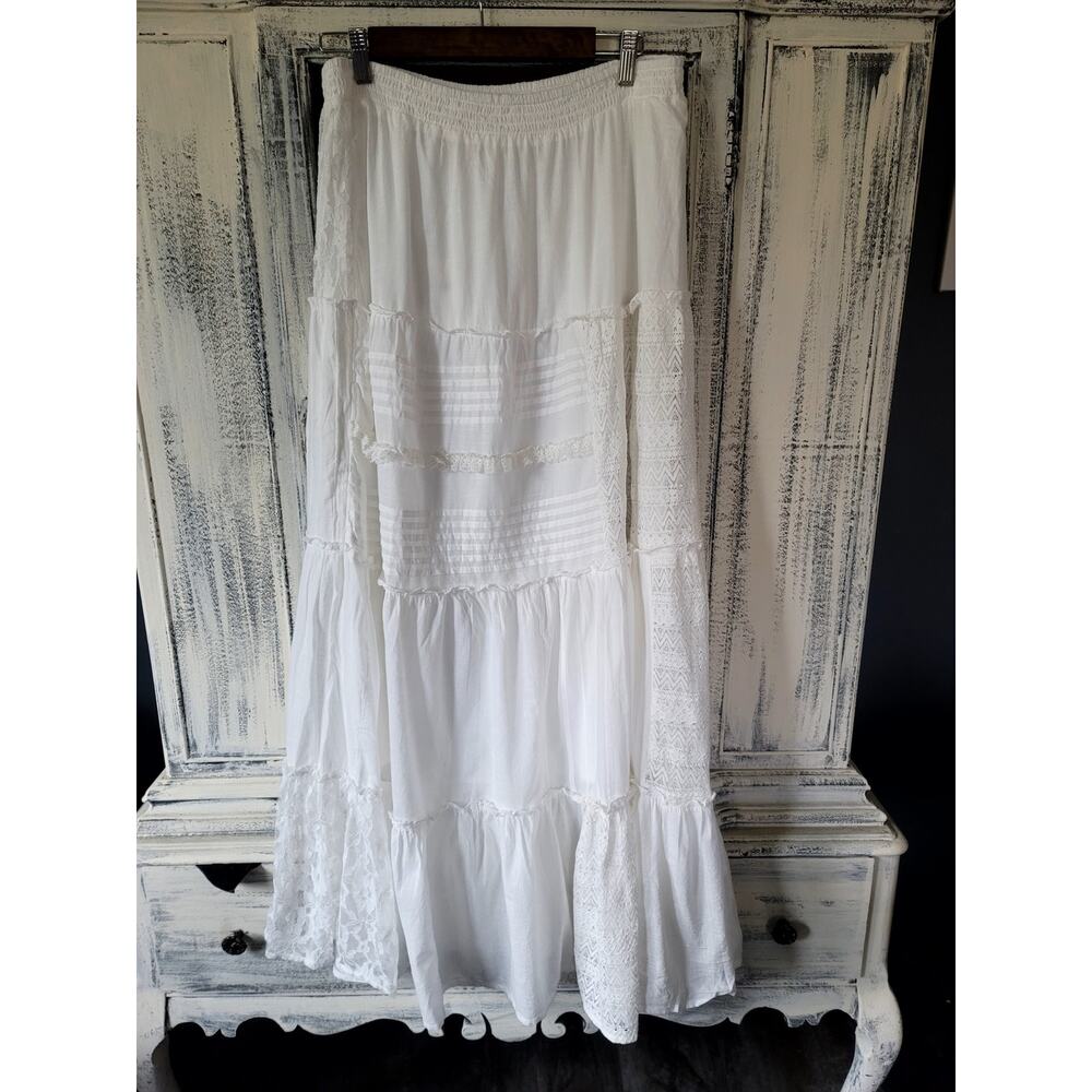Anthropologie Tiered Lace Patchwork Skirt - XSP - Picture 6 of 7